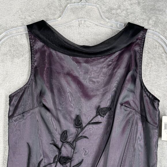 Rampage Dress Women 6 Purple  Embroidered Mesh Satin Mini 90s Y2K Vintage Witchy - Picture 4 of 9